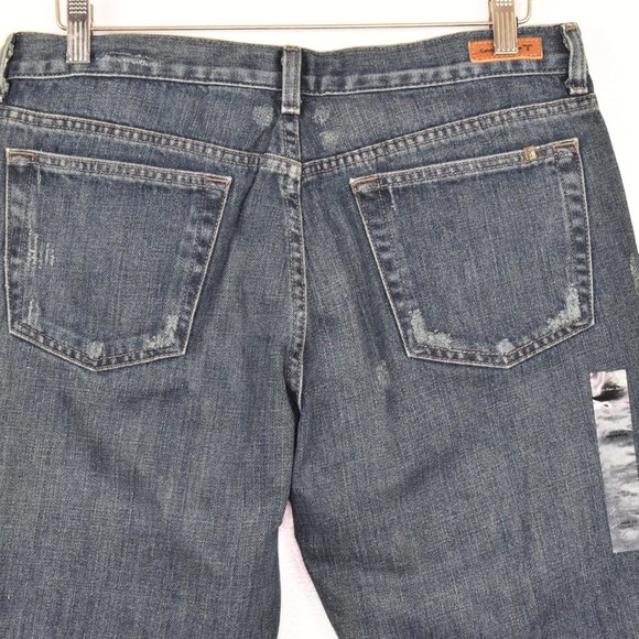 Calvin Klein Jeans Women's Size 10 Distressed Denim Flare Mid Rise Inseam 32 NWT - Picture 10 of 12